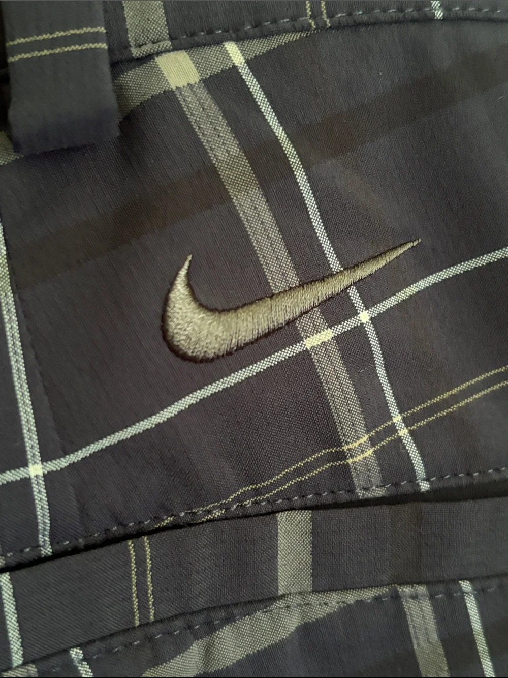 NIKE Dri Fit Golf Navy Plaid Performance Shorts Size